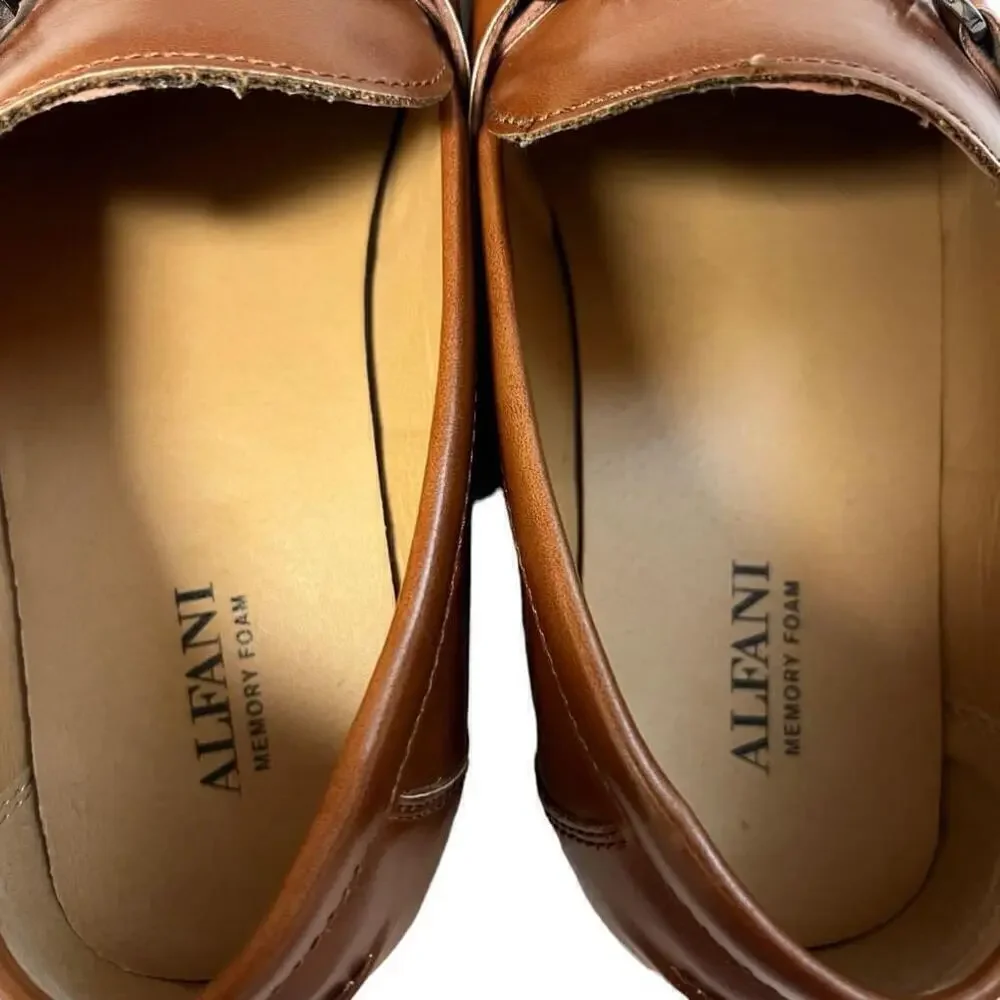 ALFANI Men's Brown Otis Bit Slip-On Loafers with Buckle Size 10 M